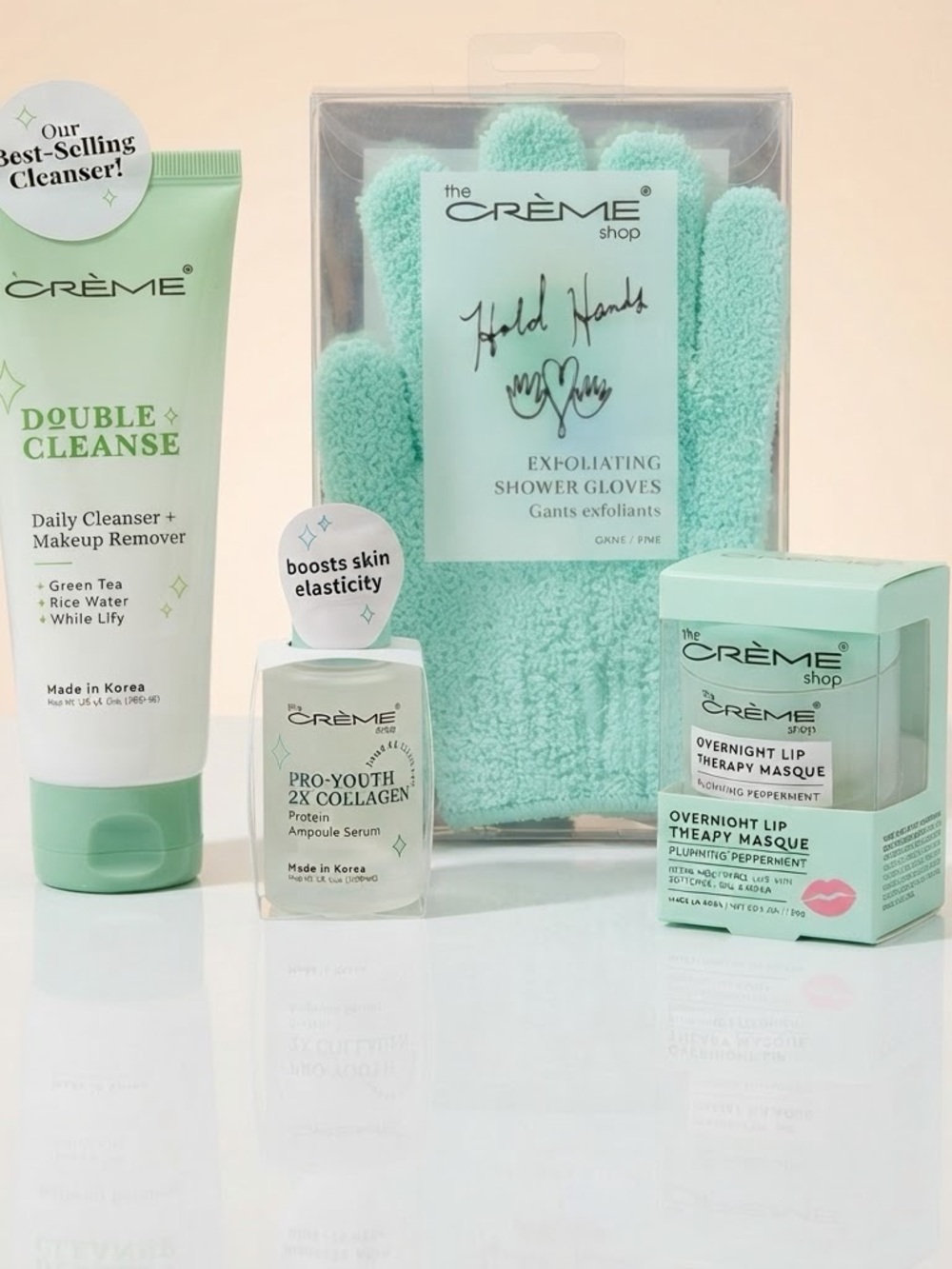 The Crème Shop Mint Green Cleanse & Exfoliate Skin Set
